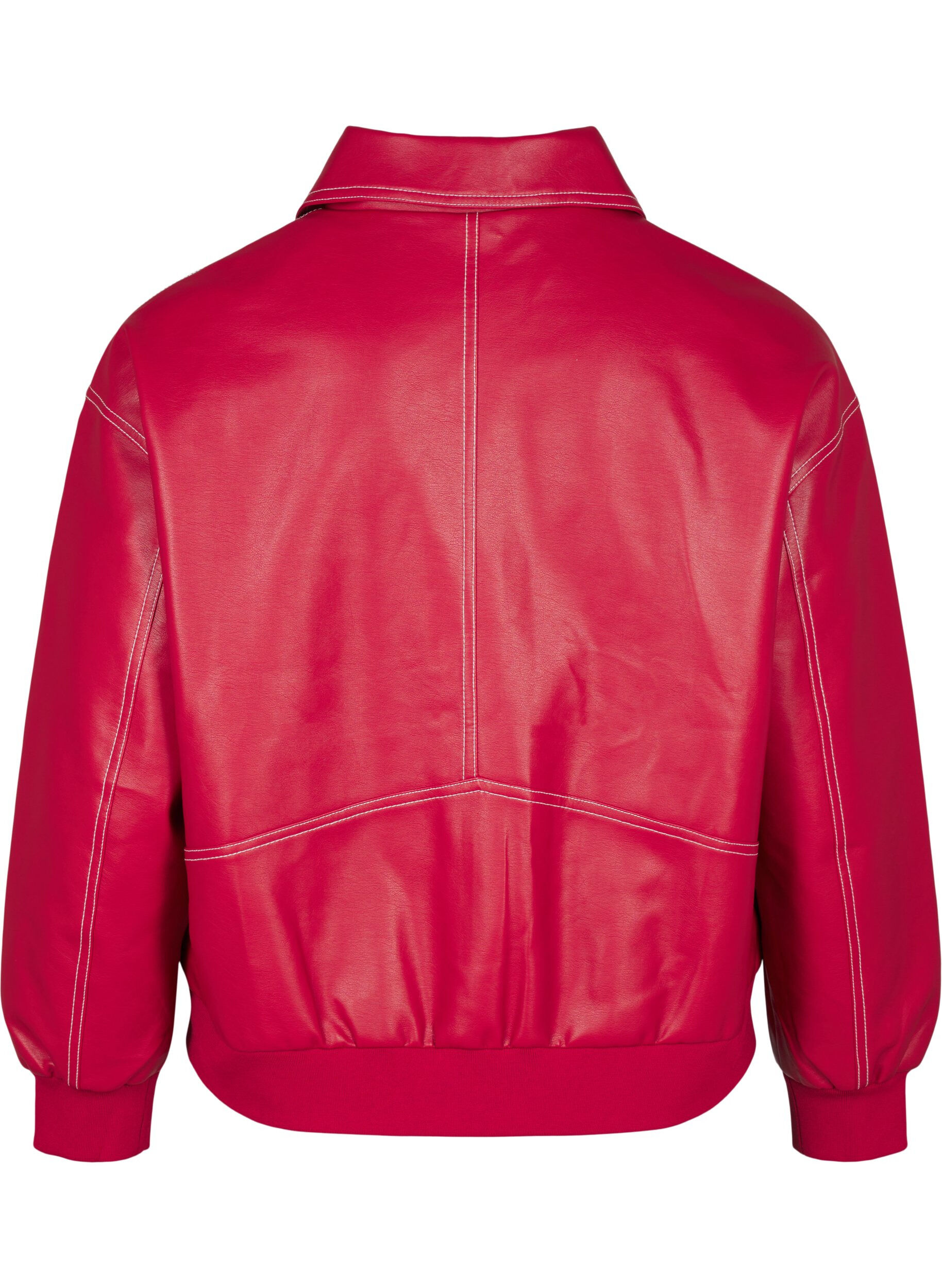 ZizziBomberjacke aus Kunstleder, Rhythmic Red, Packshot image number 1