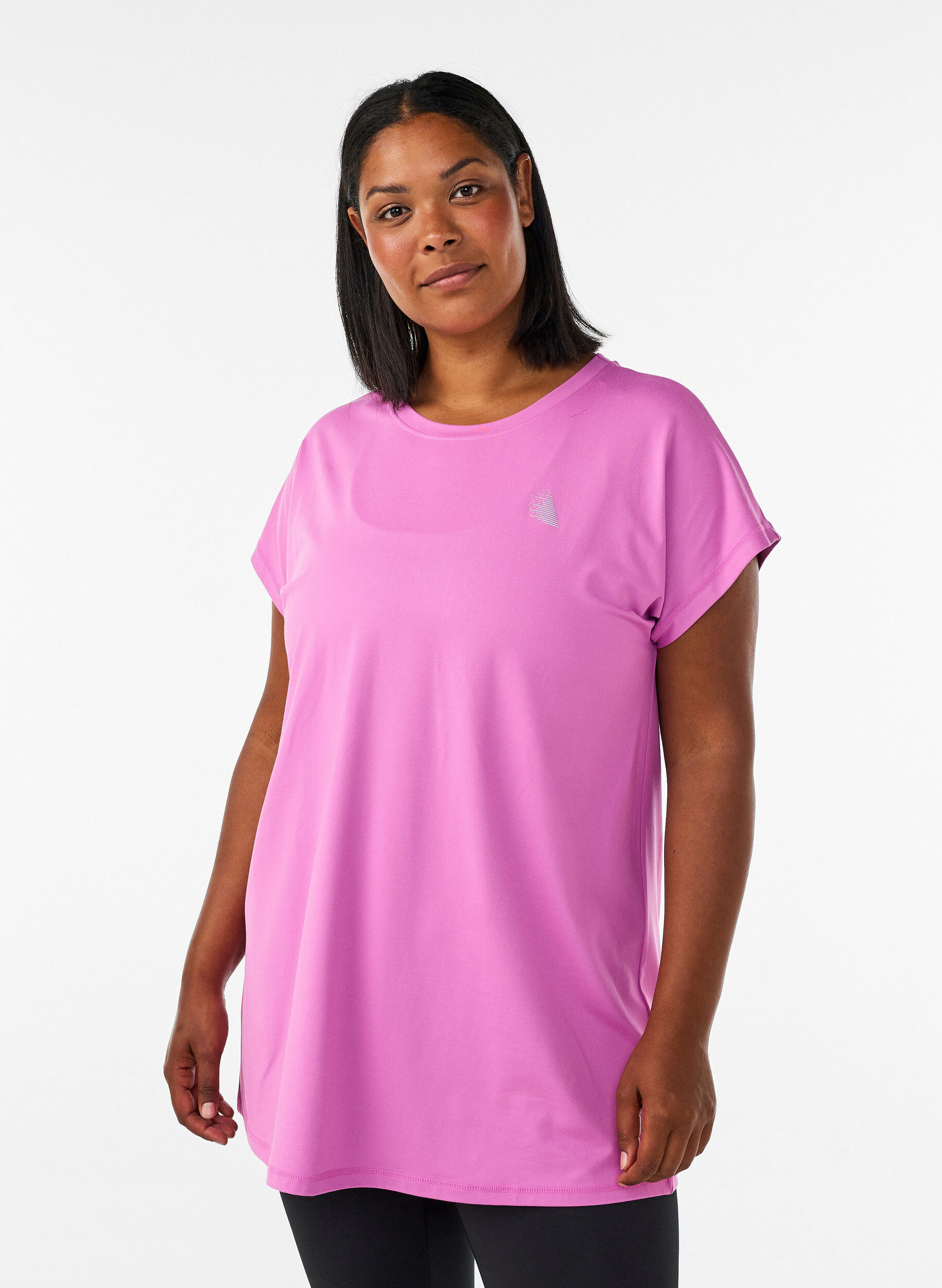 Langes Trainingsshirt, Pink, Model