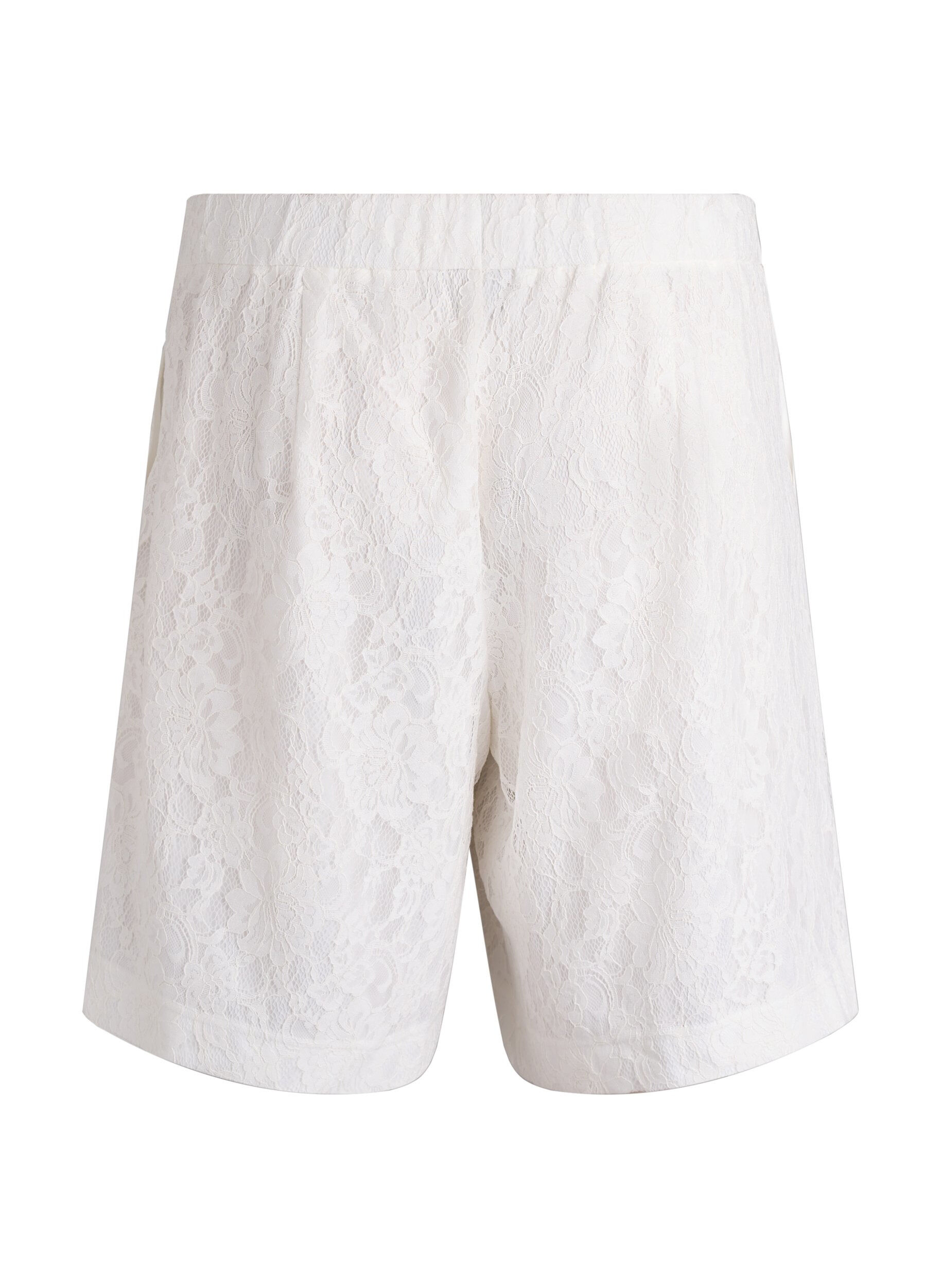 ZizziHoch taillierte Bermudashorts aus Spitze, Vanille, Packshot image number 1
