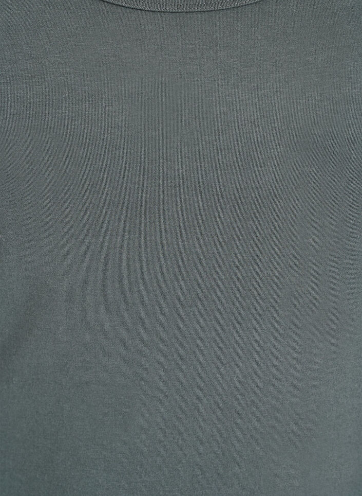 Einfarbiges basic Top aus Baumwolle, Grün, Packshot image number 2