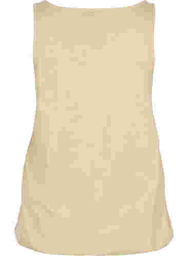 Einfarbiges Baumwolltop mit elastischem Bündchen, Humus, Packshot image number 1