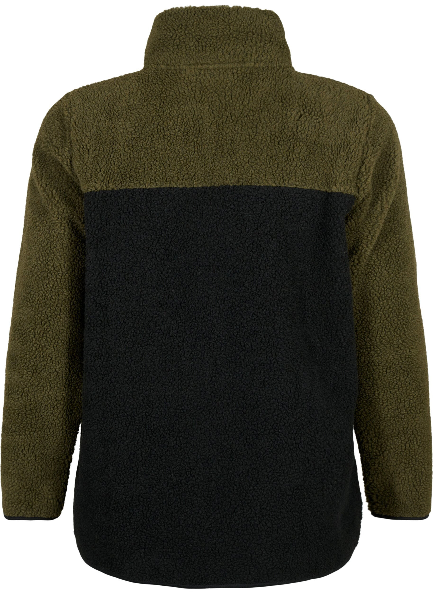 ZizziTeddyjacke mit Farbblock, Forest Night comb., Packshot image number 1