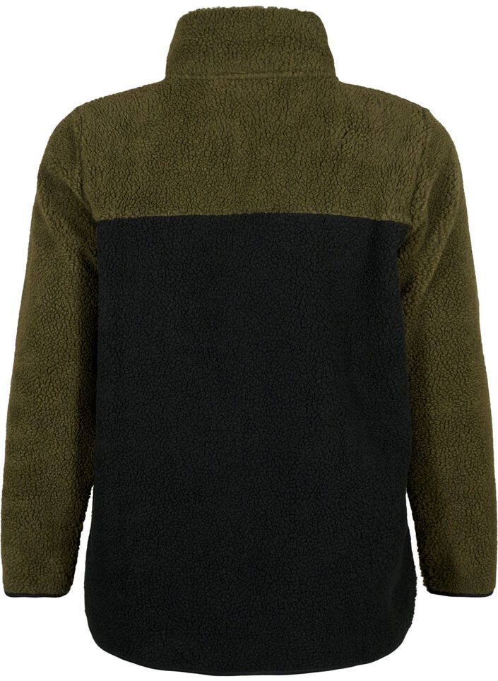 Teddyjacke mit Farbblock, Forest Night comb., Packshot image number 1