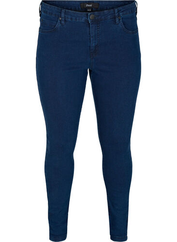 Hochtaillierte Super Slim Amy Jeans, Dark blue, Packshot image number 0