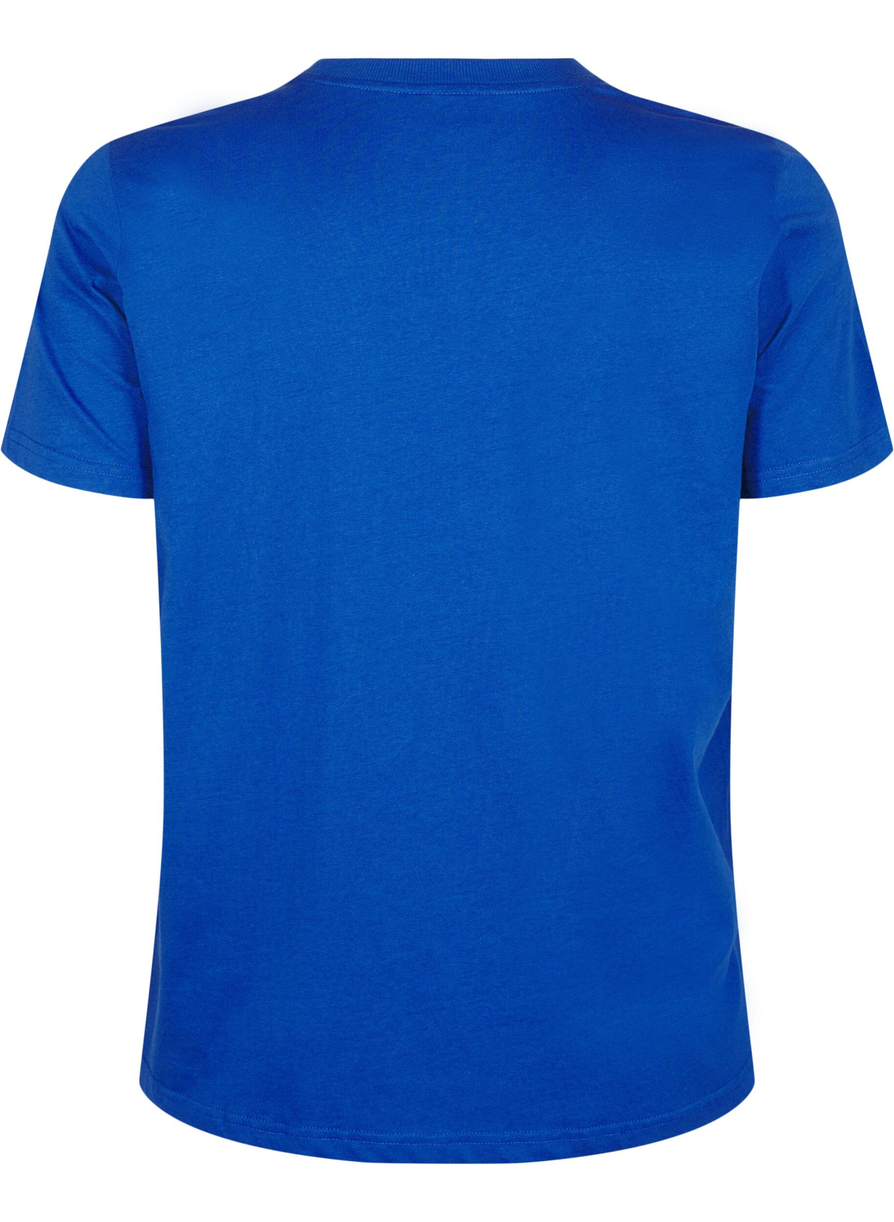 ZizziBasic-T-Shirt aus Baumwolle mit Rundhalsausschnitt, Blau, Packshot image number 1