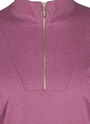 Meliertes Sweatshirt mit Reißverschluss, Grape Nectar Melange, Packshot image number 2