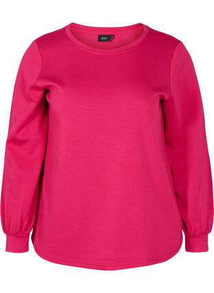 Sweatshirt mit Rundhalsausschnitt und langen Ärmeln, Cerise, Packshot image number 0