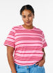 Gestreiftes T-Shirt aus Baumwolle, Pink, Model image number 0