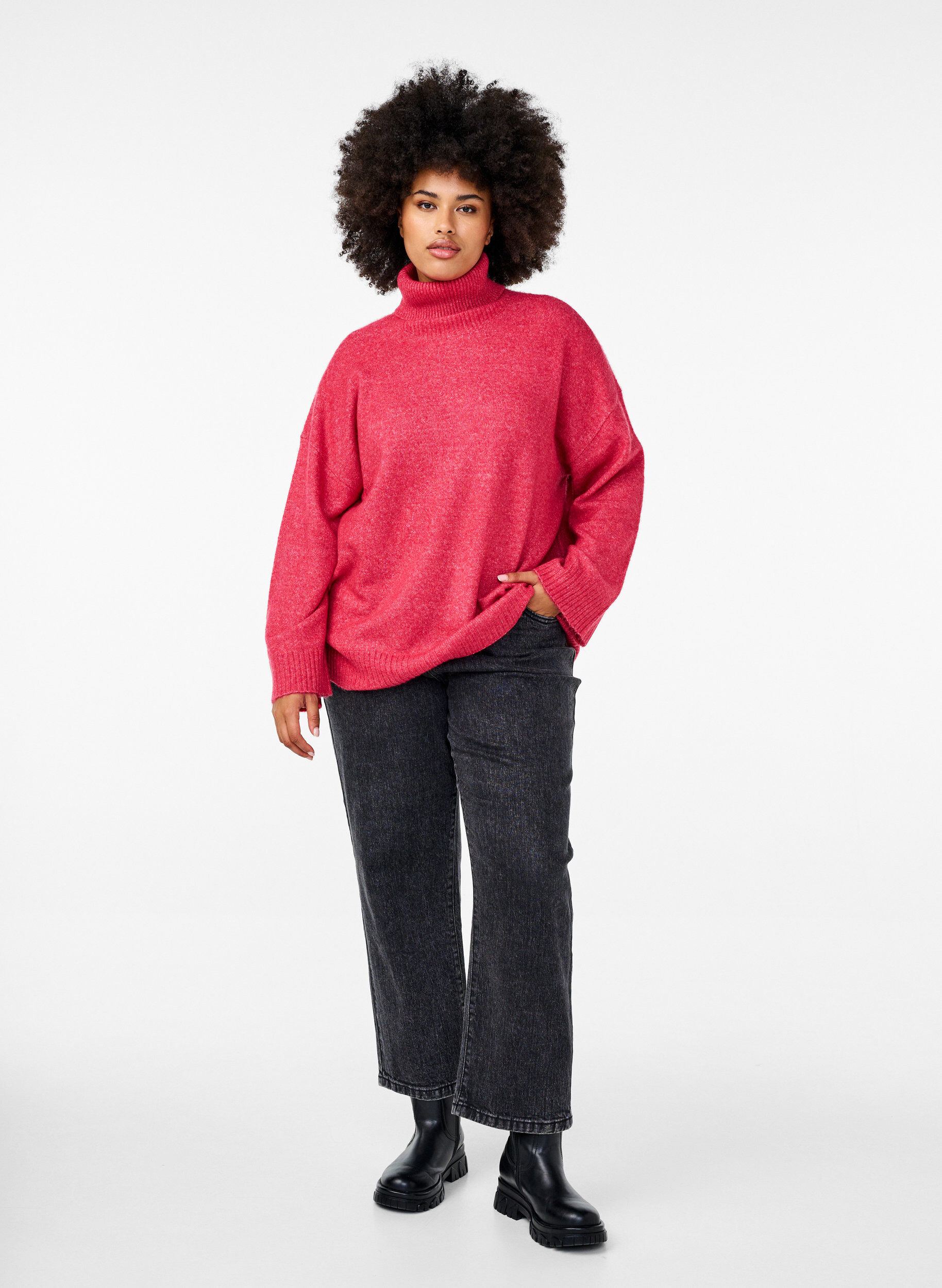 ZizziRollkragenpullover aus Strick, Virtual Pink Mel., Model image number 2