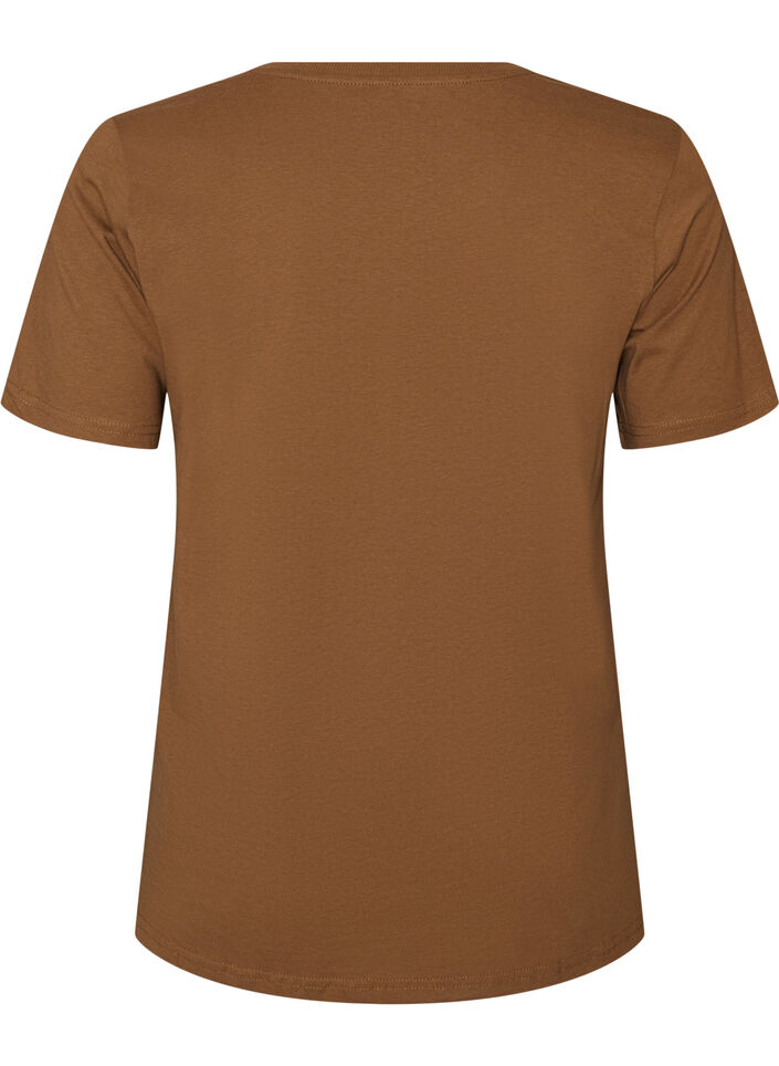 T-Shirt aus Baumwolle mit Print, Braun, Packshot image number 1