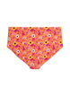 Hoch taillierte Bikinihosen mit Muster, Orange, Packshot image number 1