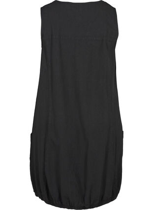 Ärmelloses Kleid aus Baumwolle, Black, Packshot image number 1