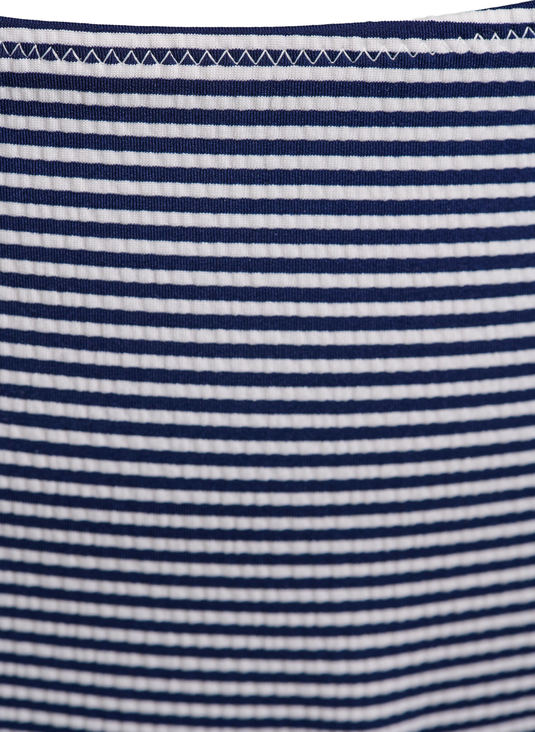 ZizziBikinihose mit Streifenmuster und normaler Taille, Blau, Packshot image number 2