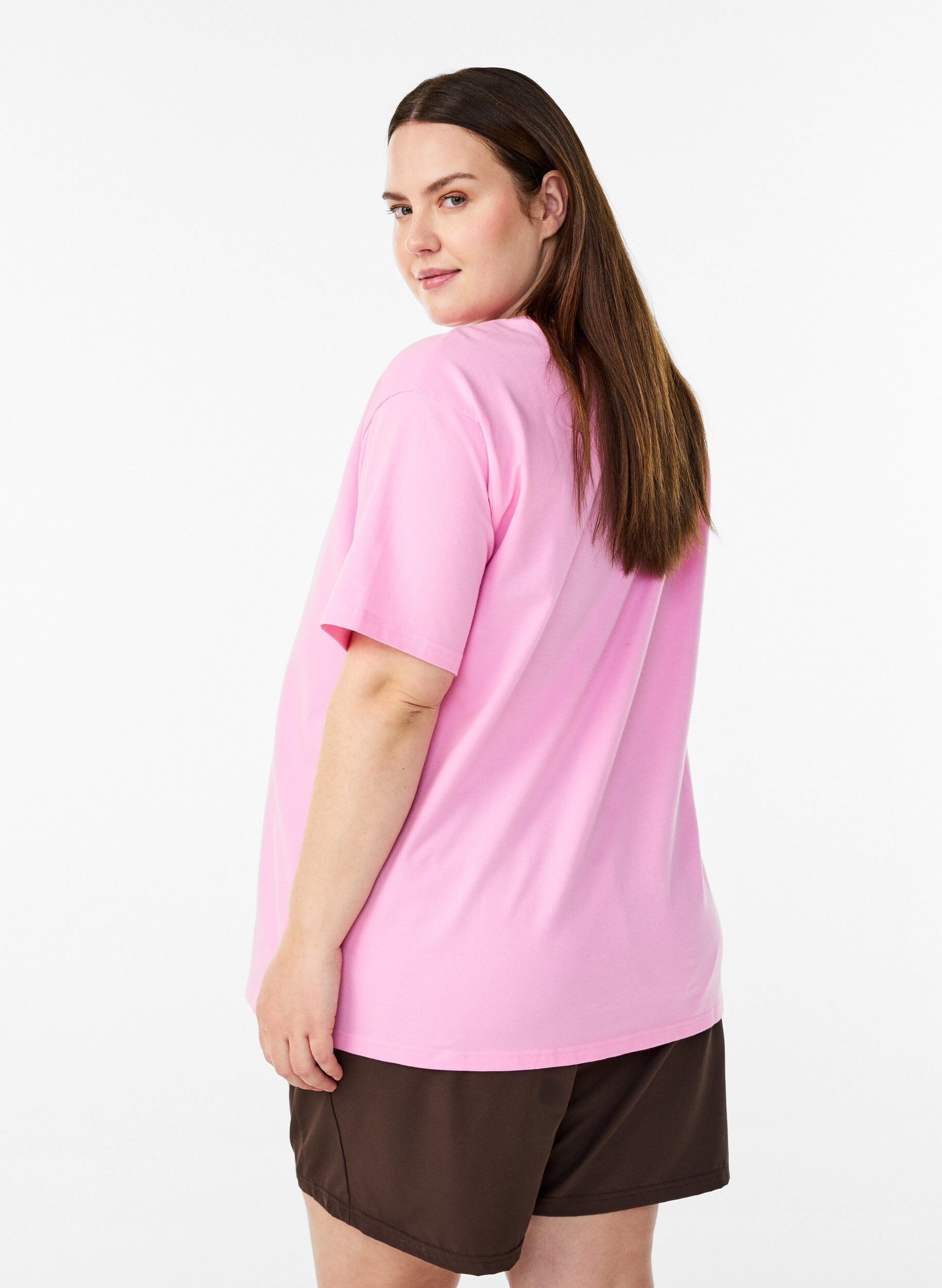 ZizziSportliches T-Shirt aus Bio-Baumwolle, Pink, Model image number 2