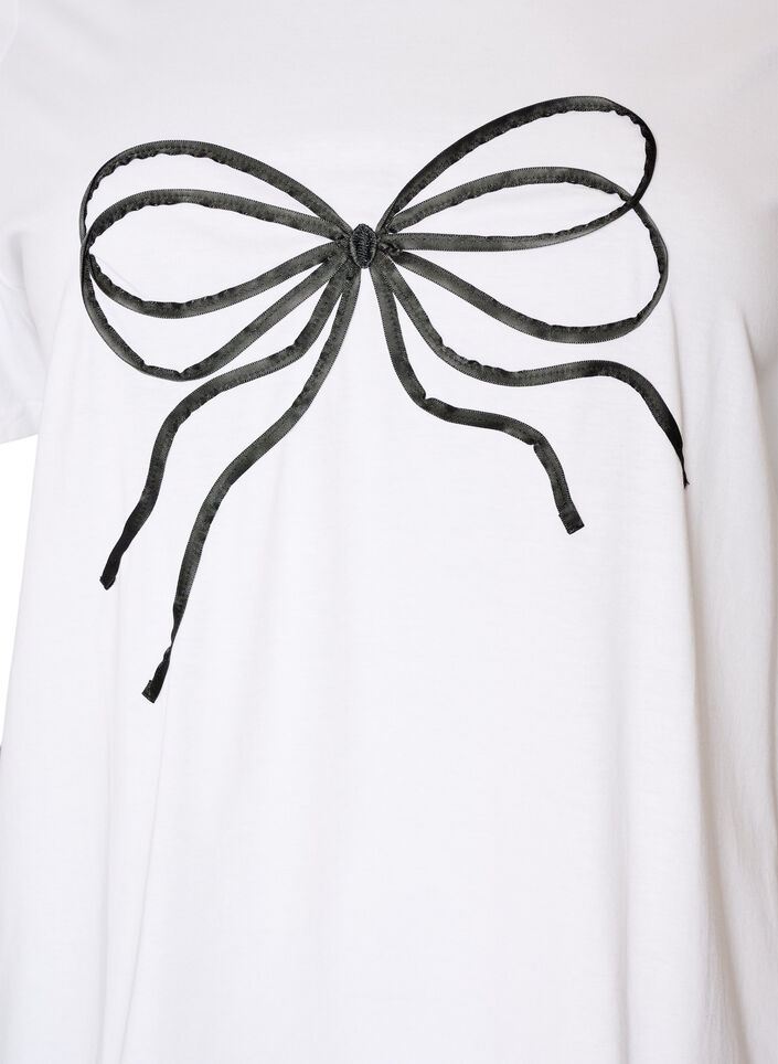 T-Shirt aus Bio-Baumwolle mit dekorativem Motiv, Wei&szlig;, Packshot image number 2