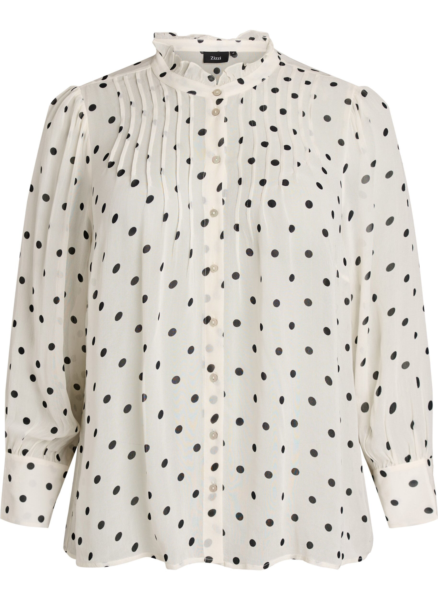 Bluse aus Viskose mit R&uuml;schenkragen