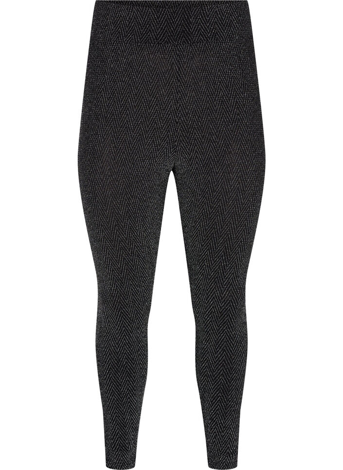 Leggings mit Glittermuster, Silver ZigZagShimmer, Packshot image number 0
