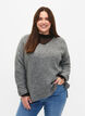 Strickpullover mit Schlitz, Light Grey Melange, Model image number 0