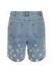 Jeansshorts mit Lochstickerei und hoher Taille, Blau, Packshot image number 1