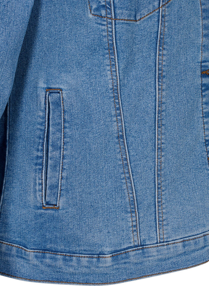 FLASH - Denim-Jacke aus elastischer Baumwollmischung, Blau, Packshot image number 3