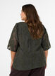 Jacquardbluse mit funkelnden Details und Puff&auml;rmeln, Gr&uuml;n, Model image number 2