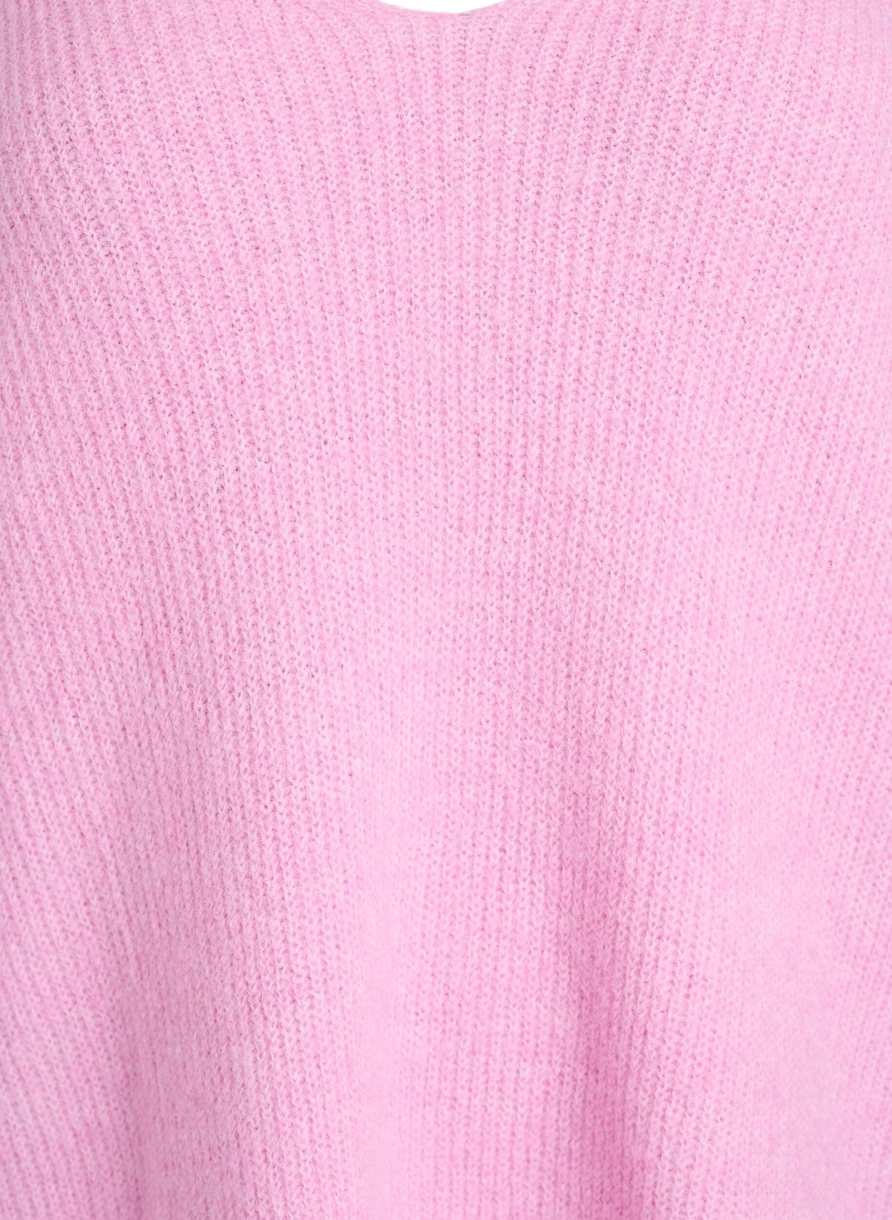 ZizziStrickbluse mit V-Ausschnitt und Raglan&auml;rmeln, Pink, Packshot image number 2