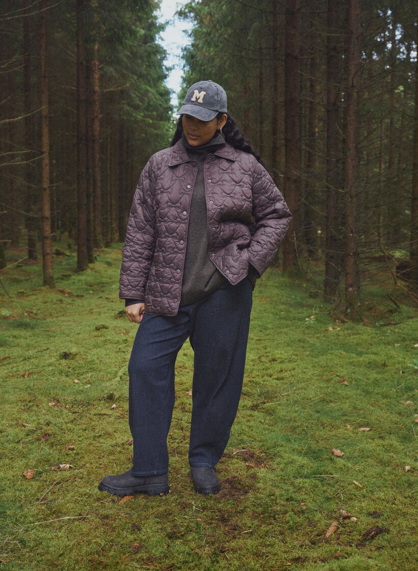 Leicht wattierte Jacke mit dekorativer Steppung, Braun, Image