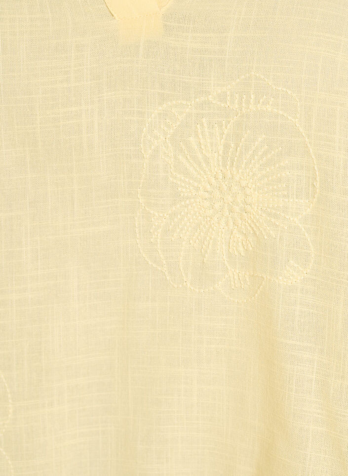 Bluse aus Baumwolle mit gestickten Details und 3/4-&Auml;rmeln, Gelb, Packshot image number 2