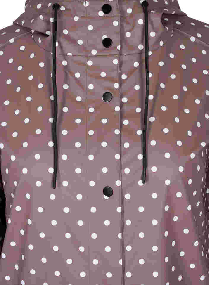 Regenjacke mit Punktmuster und Kapuze, Iron W/White dot, Packshot image number 2