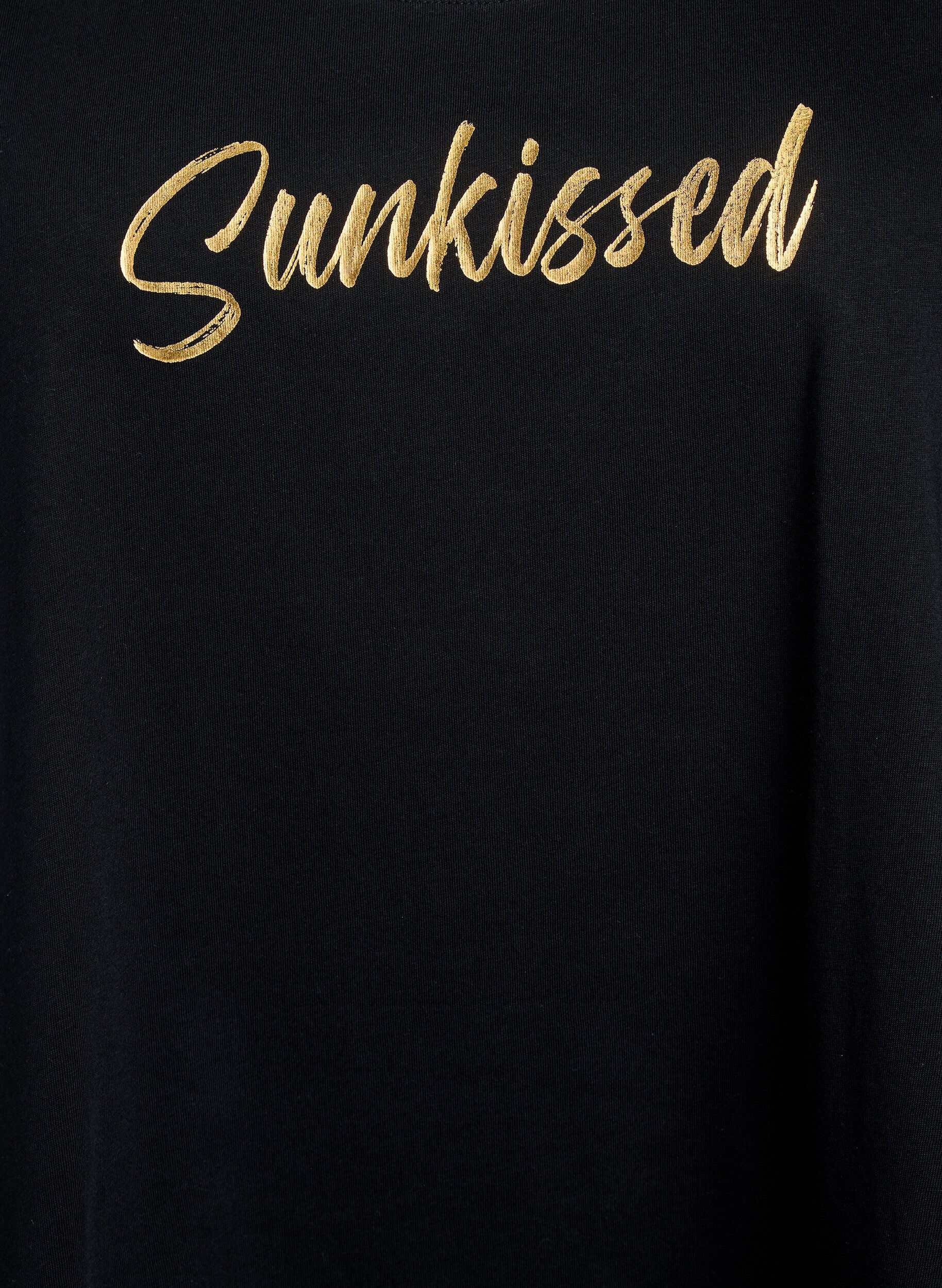 ZizziTop aus Baumwolle mit A-Linie, Schwarz, Packshot image number 2