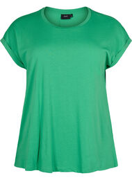 Kurzärmeliges T-Shirt aus einer Baumwollmischung, Kelly Green, Packshot