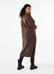 Lang&auml;rmliges Strickkleid mit V-Ausschnitt, Braun, Model image number 1