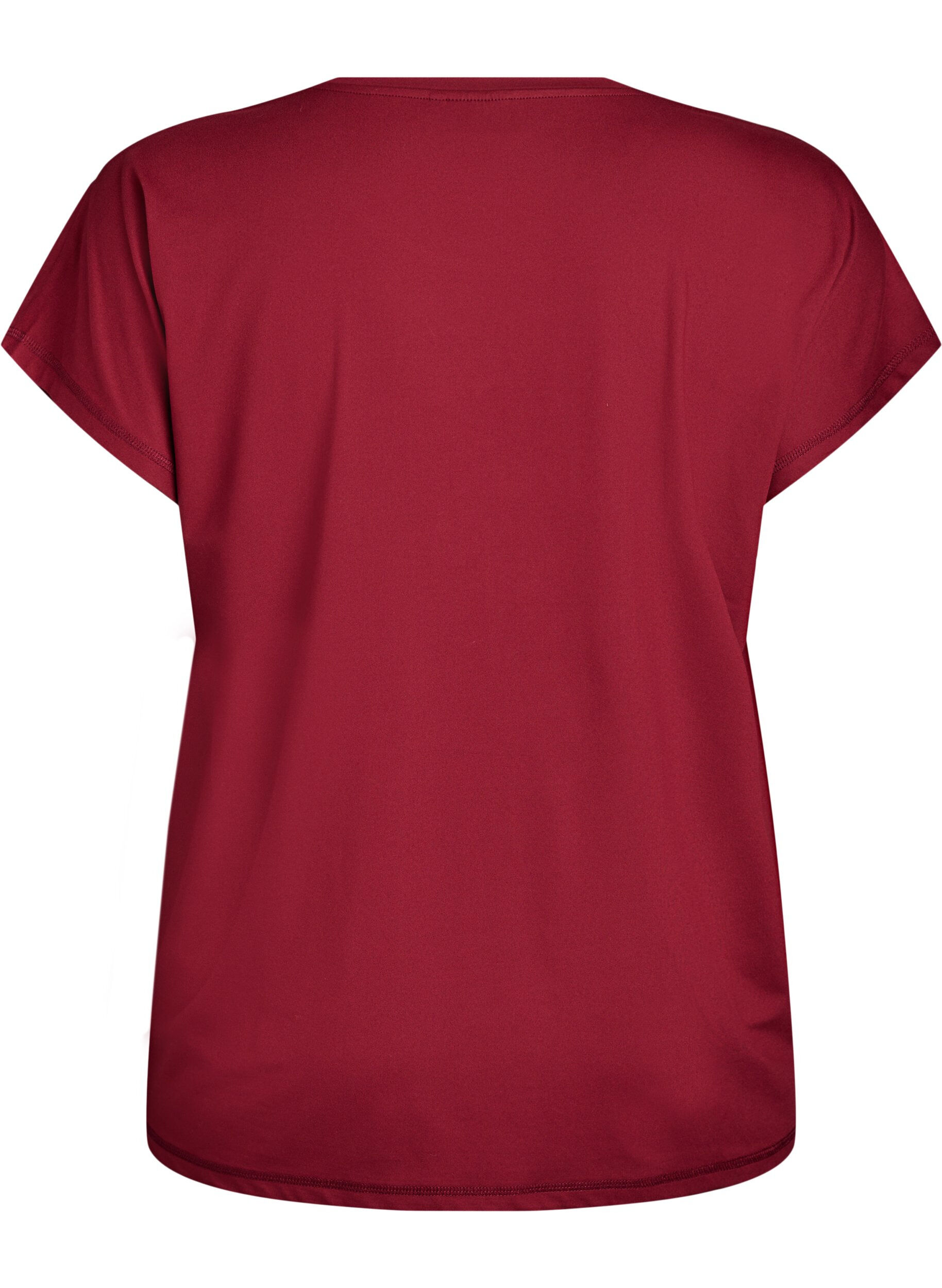 ZizziEinfarbiges Trainings-T-Shirt, Rot, Packshot image number 1