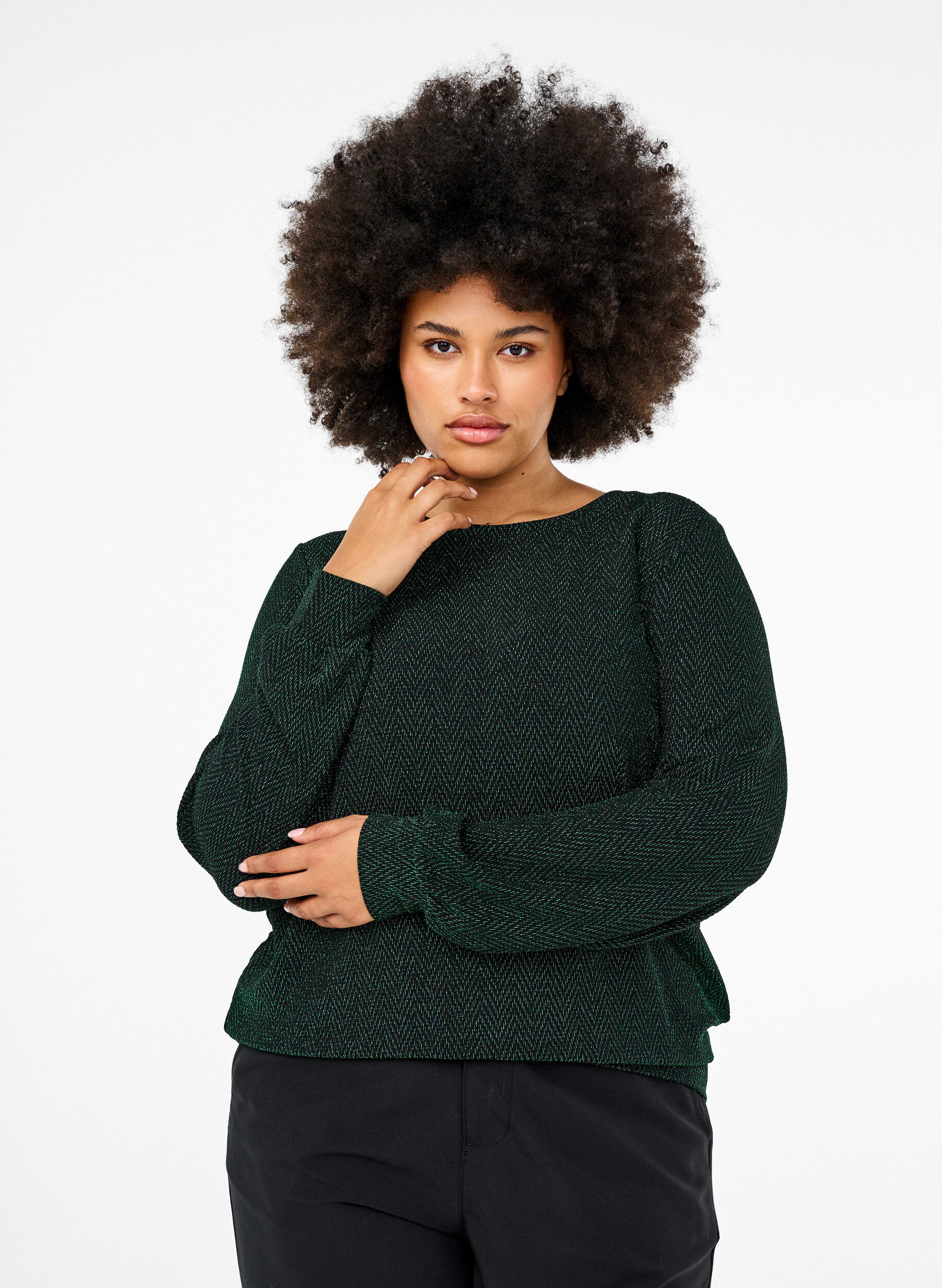 ZizziBluse mit Schimmermuster, Scarab ZigZagShimmer, Model image number 0