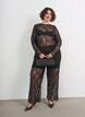 Hose aus Mesh mit floraler Stickerei und Pailletten, Schwarz, Model image number 1