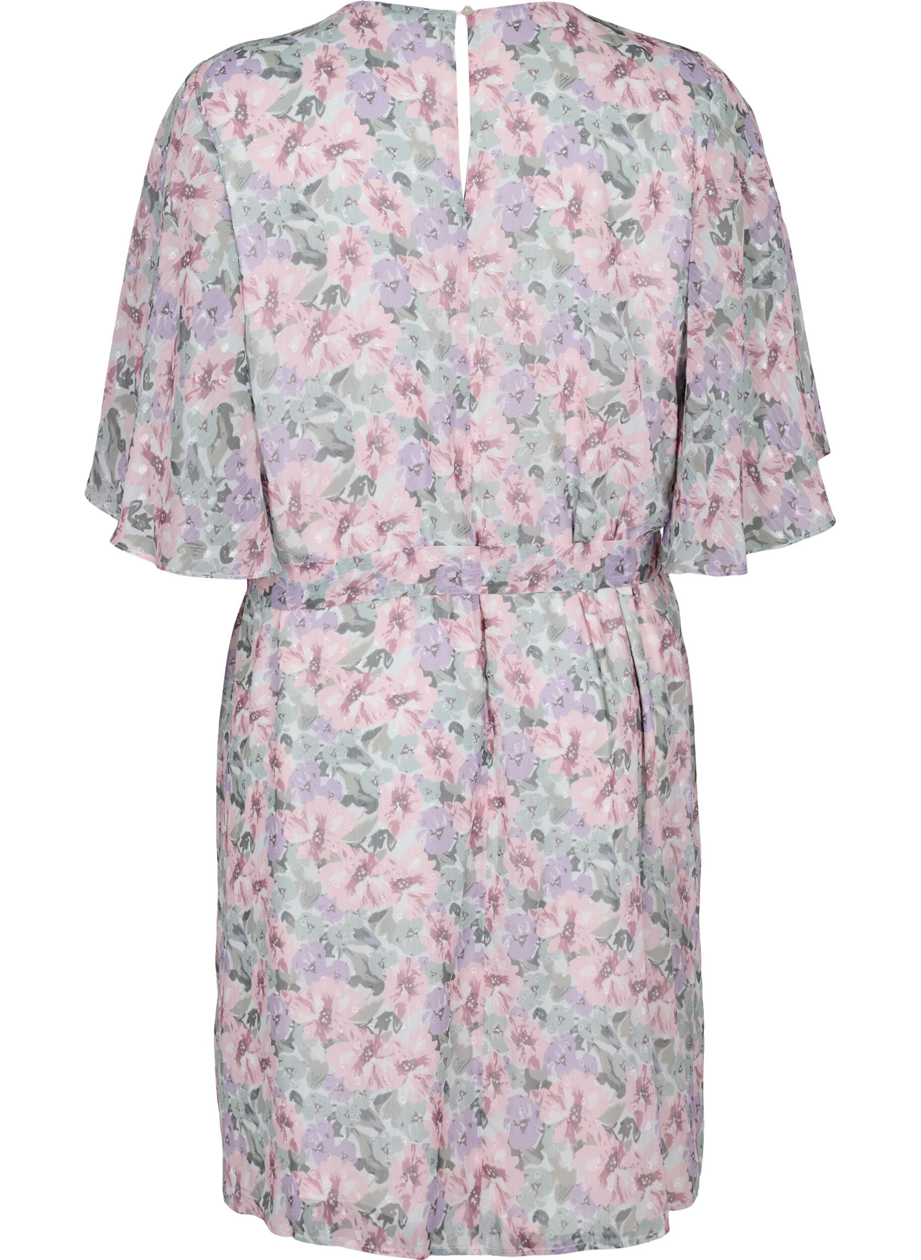 ZizziGebl&uuml;mtes Kleid mit Bindeband, Flower AOP, Packshot image number 1