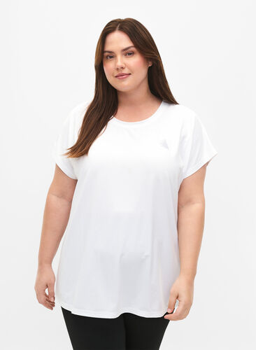 Kurzärmeliges Trainings-T-Shirt, Bright White, Model image number 0