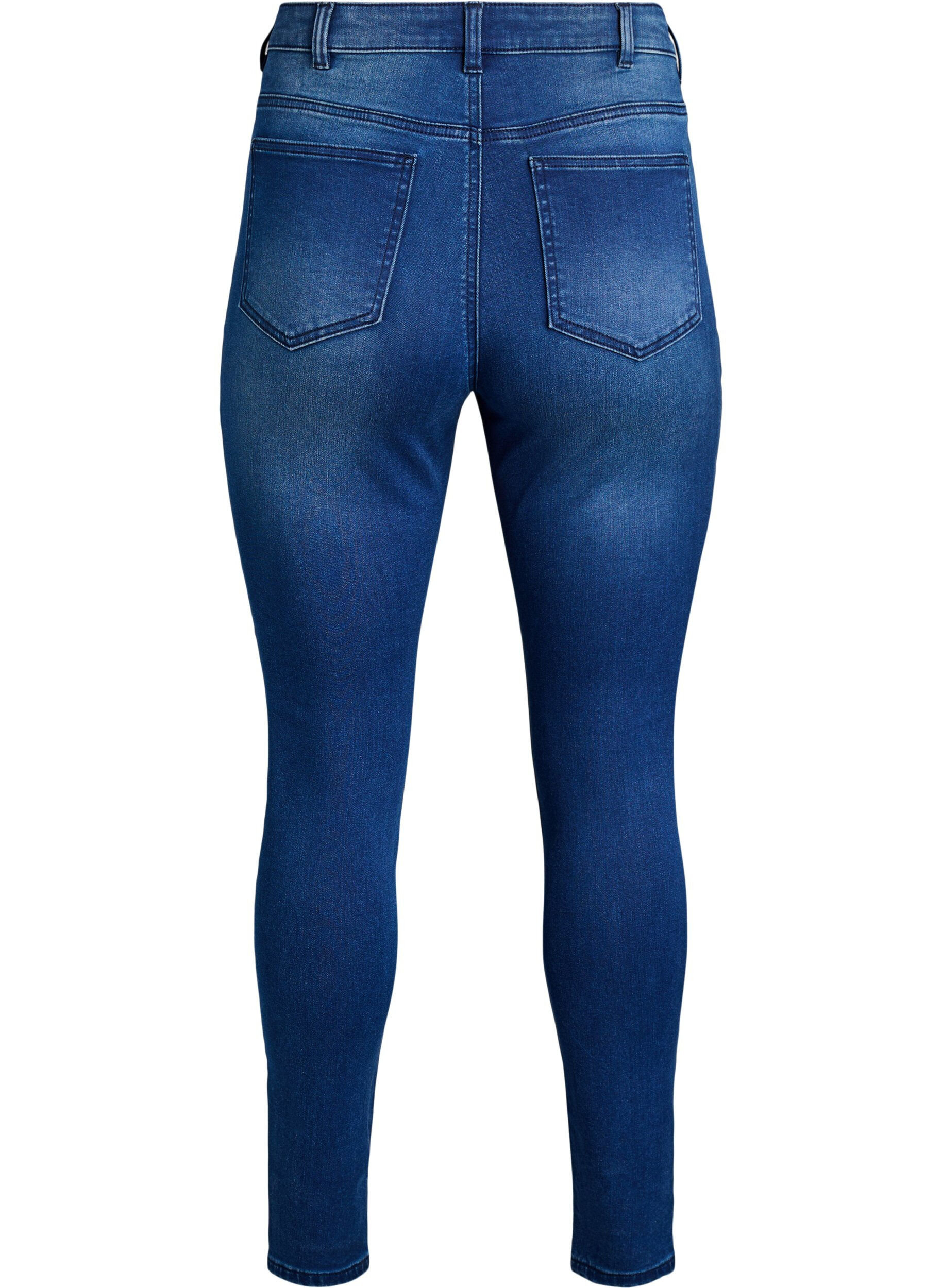 ZizziHoch taillierte super Slim Amy Jeans, Blau, Packshot image number 1