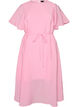 Kn&ouml;chellanges Kleid mit Fl&uuml;gel&auml;rmeln und Bindeg&uuml;rtel, Pink, Packshot image number 0