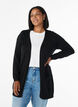 Lange Strickjacke aus einer Viskosemischung, Black, Model image number 0