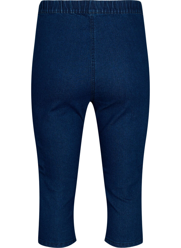 FLASH - Hoch taillierte Capri-Hose aus Denim mit Slim Fit, Blau, Packshot image number 1