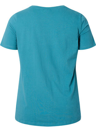 Einfarbiges basic T-Shirt aus Baumwolle, Brittany Blue, Packshot image number 1
