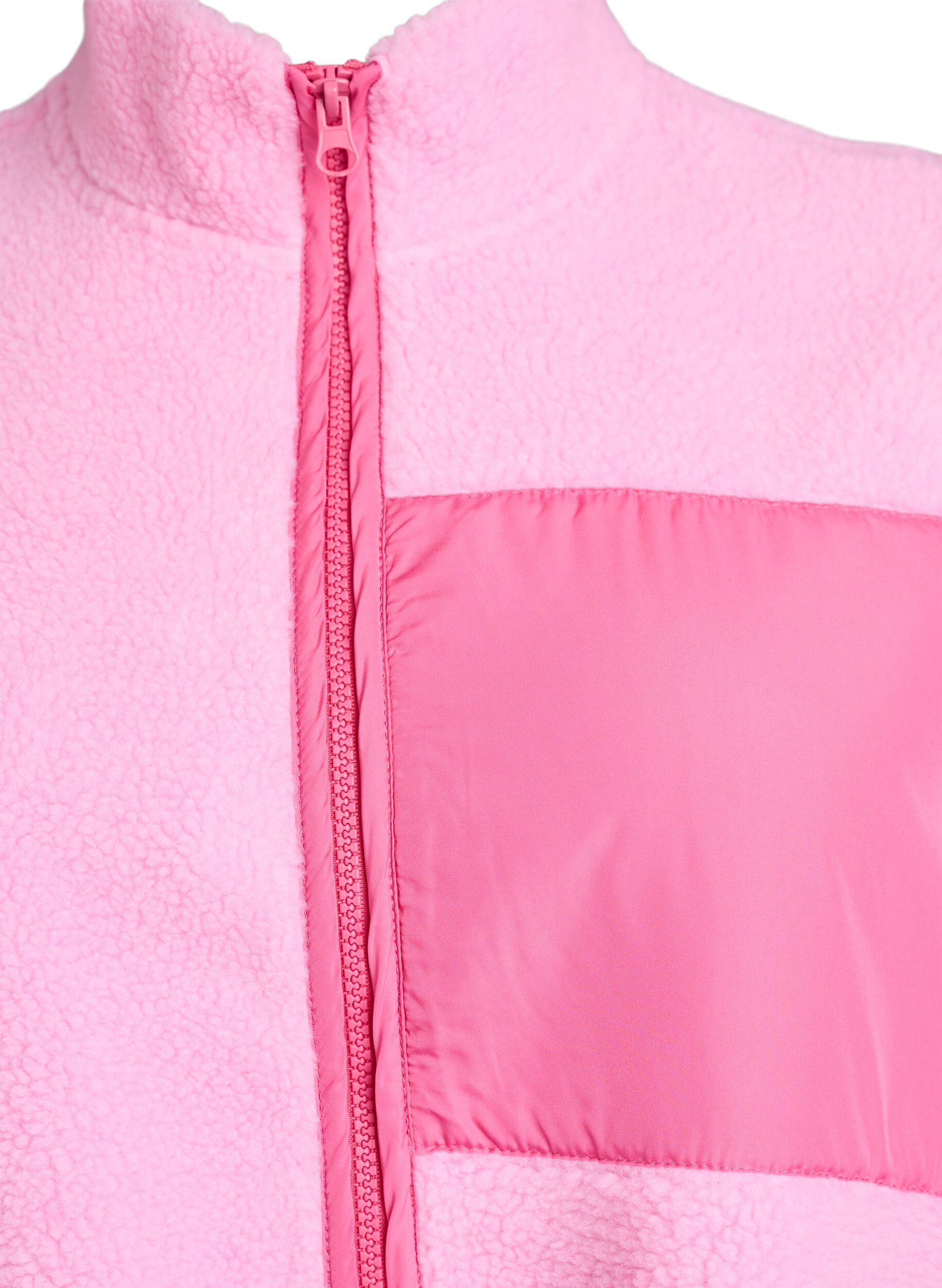 ZizziWeste aus Teddyfleece mit Rei&szlig;verschluss und Kontrastdetails, Pink, Packshot image number 2