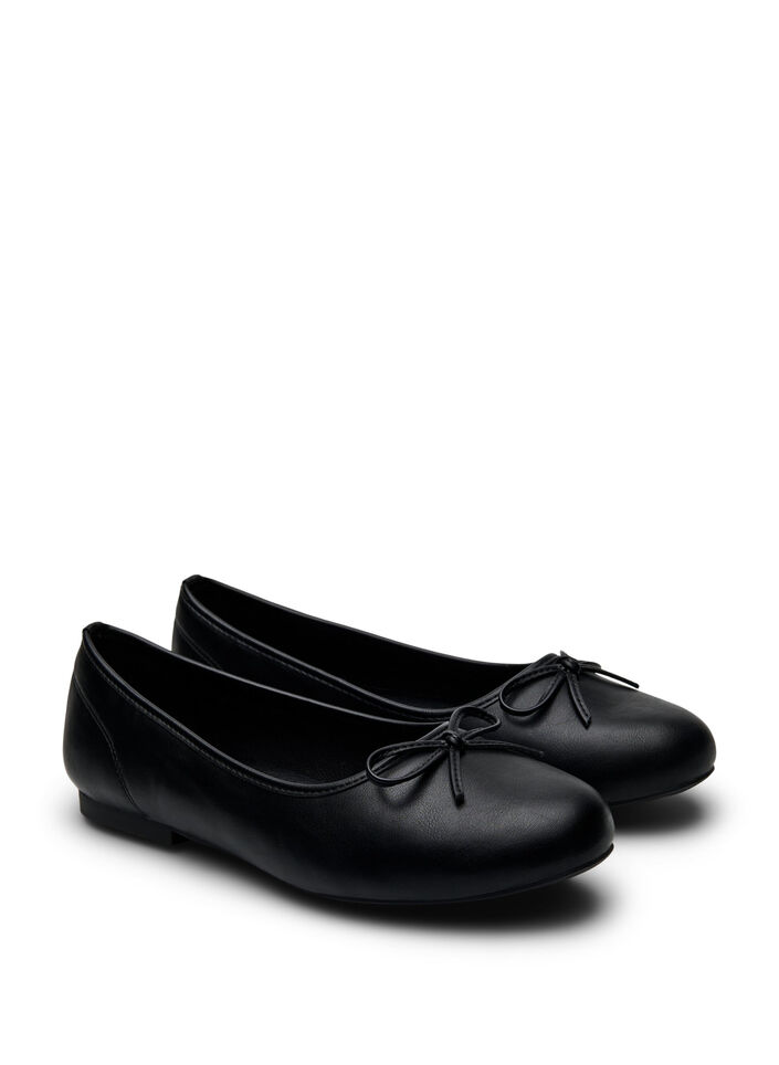 Extra-Weite - Ballerinas mit Schleife, Schwarz, Packshot image number 1
