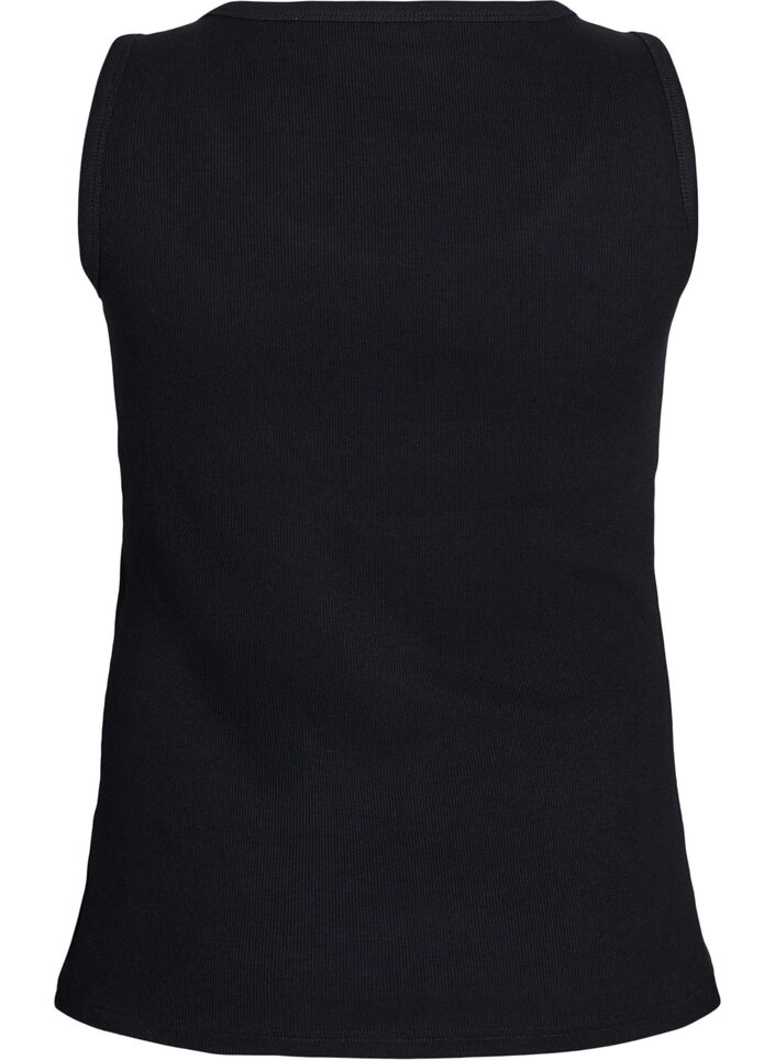 Tailleiertes Top mit Motiv, Schwarz, Packshot image number 1