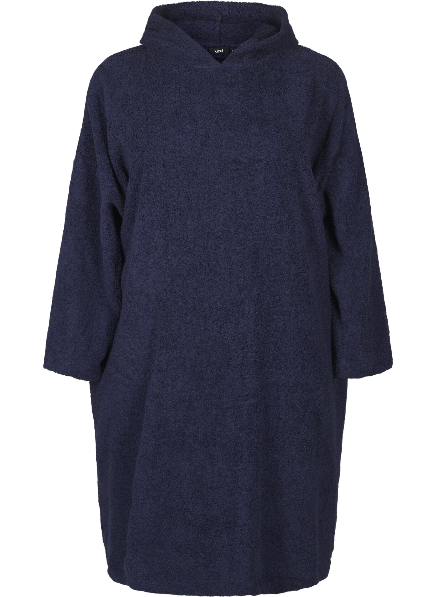 ZizziFrottee-Poncho mit Kapuze, Navy Blazer, Packshot image number 0