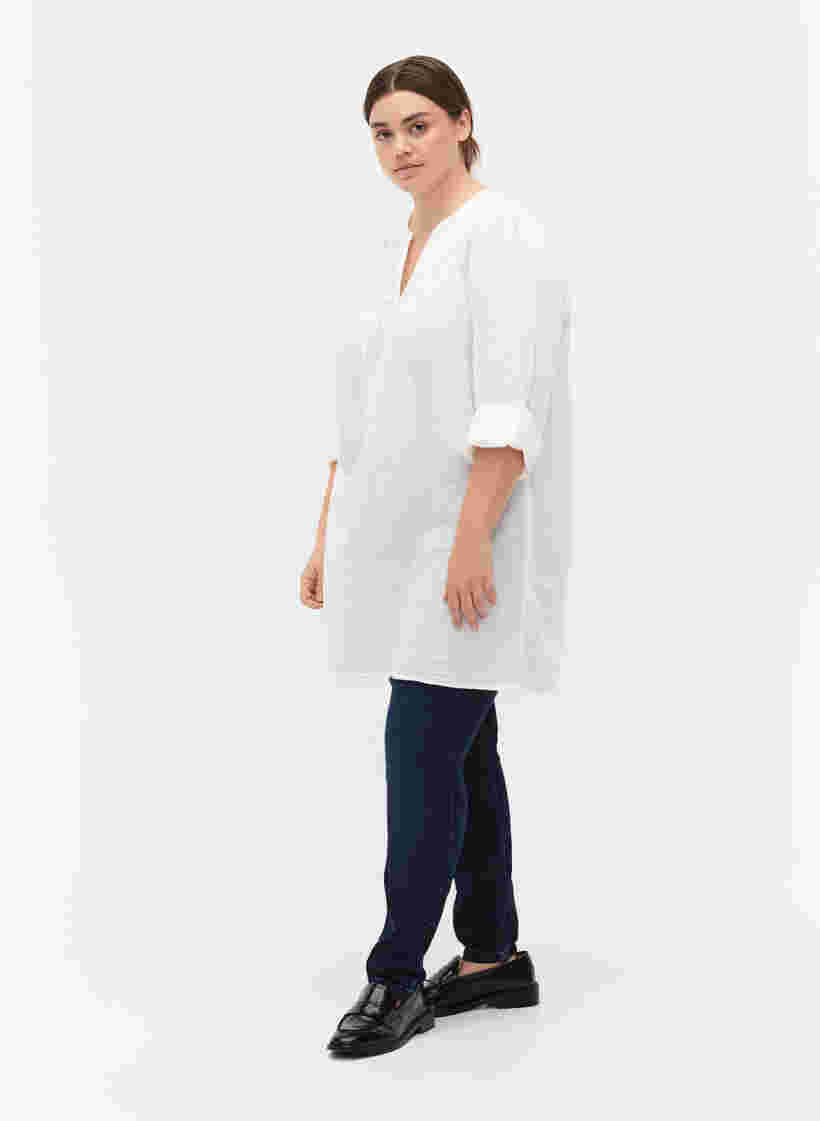 Tunika aus Baumwolle mit Anglais-Stickerei, Bright White, Model image number 2