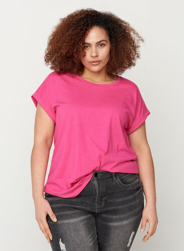 T-Shirt, Fuchsia Purple Mel., Model image number 0