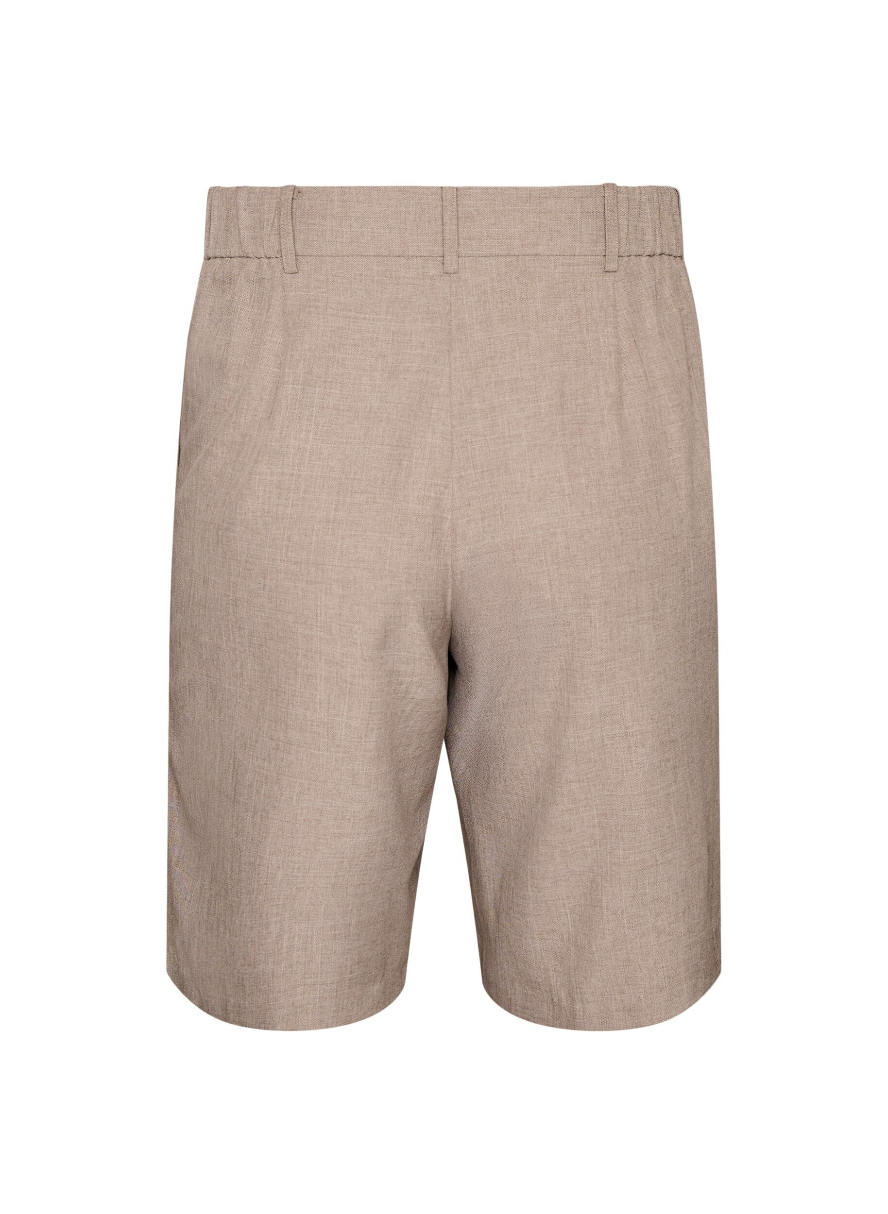 ZizziLockere Bermudashorts mit hoher Taille, Braun, Packshot image number 1