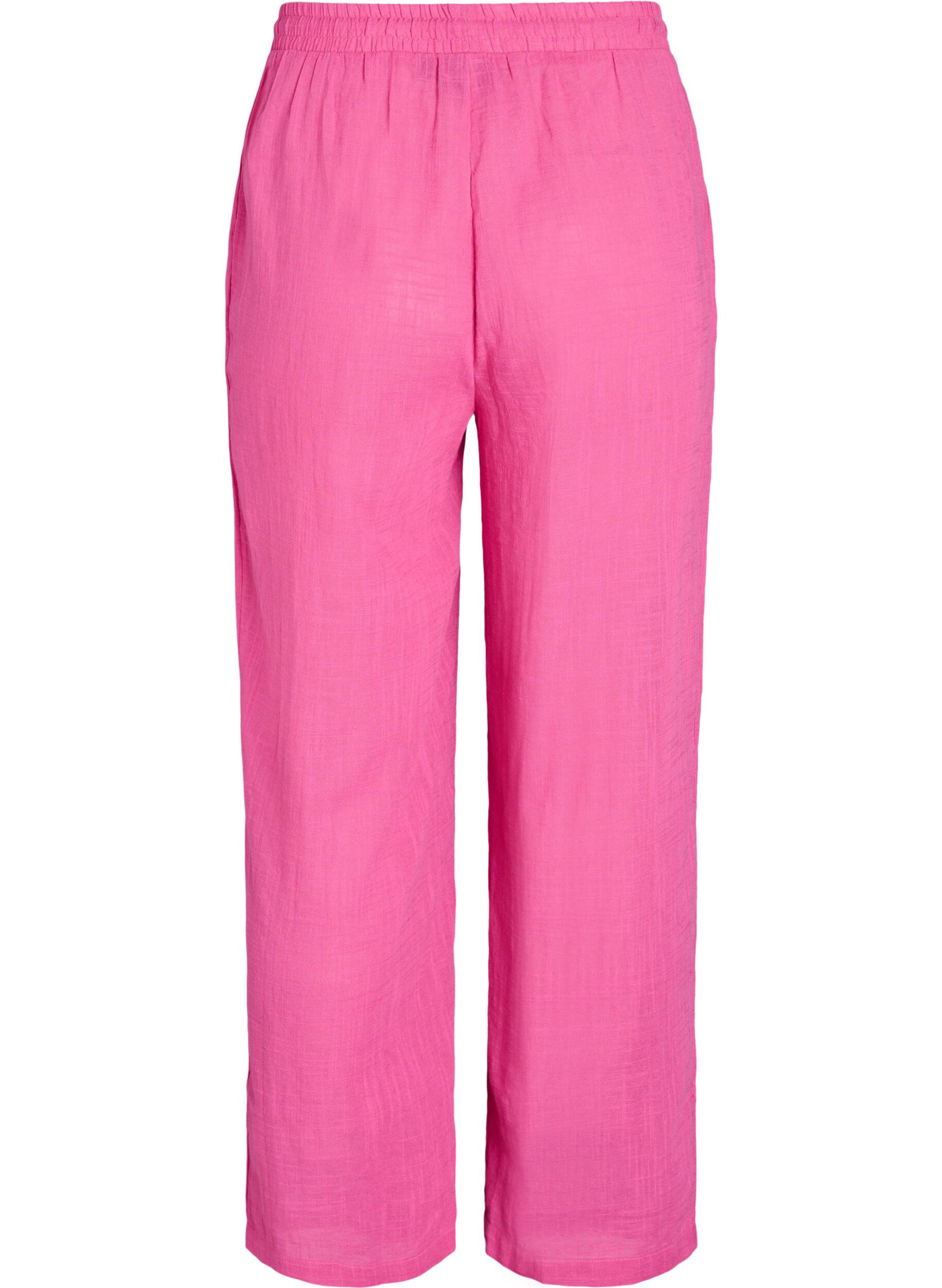 ZizziFLASH - Gerade geschnittene Hose mit hoher Taille, Pink, Packshot image number 1